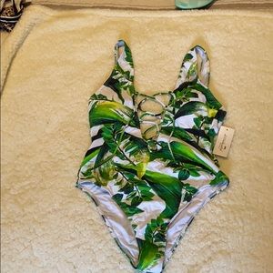 Palm print one piece